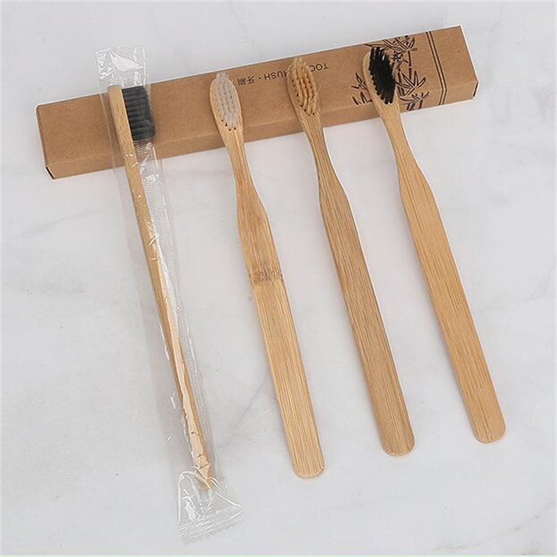 Mode bambu kol borrkrona krona miljömässigt trämås bambu tandborste mjuk nylon capitellum bambu tandborstar för hotell