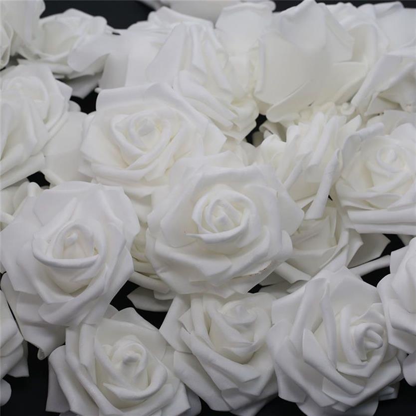 -White Pe Foam Rose Flower Head Sztuczna róża do domu dekoracyjne wieńce kwiatowe przyjęcie weselne dekoracja 237i
