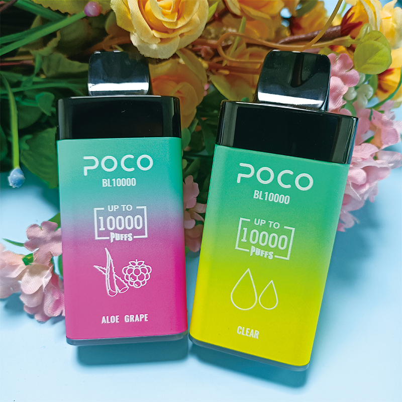 EUローカルウェアハウスオリジナルPoco Vape10000パフ使い捨てベイプペン充電式エアフロー調整可能20ml 15 flaovors使い捨てパフPOCO BL10000