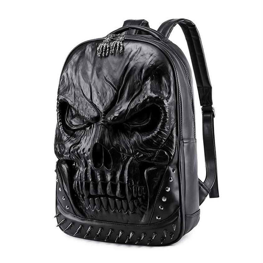 حقيبة ظهر عازلة هالوين مقاومة للماء تخصيص PU Leather Loptop Bookbag Teenager Outdoor Bag Hight Duty Rucksack313J