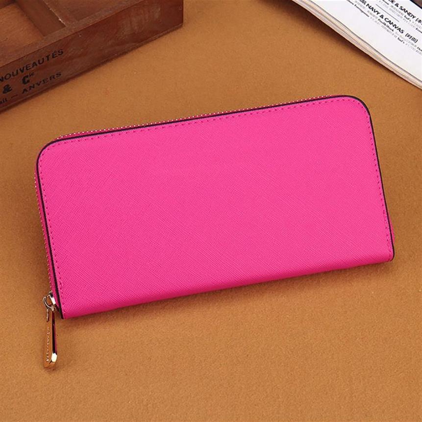 Pink sugao designer wallets pu leather women wallet purse zipper clutch long pocket bag with large card holder purse282M