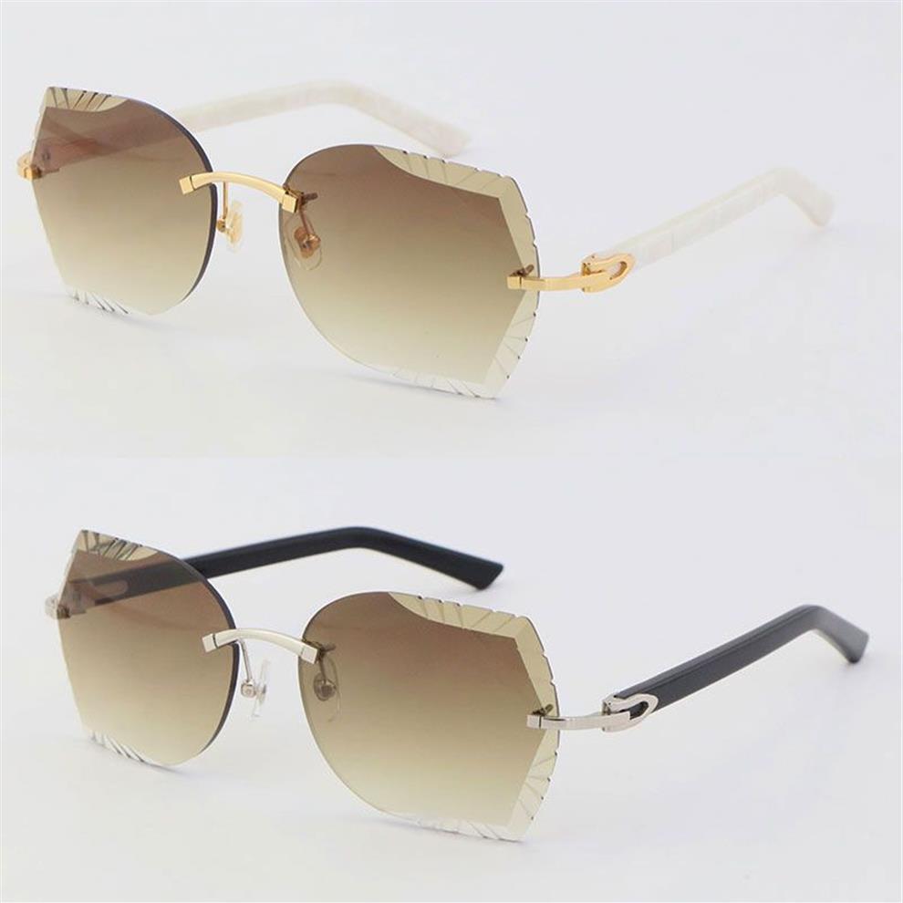 Manufacturers Whole Metal Plank Arms Sunglasses Outdoors Driving 8200762A C Decoration Design Rimless Frame Sun glasses Fashio341y