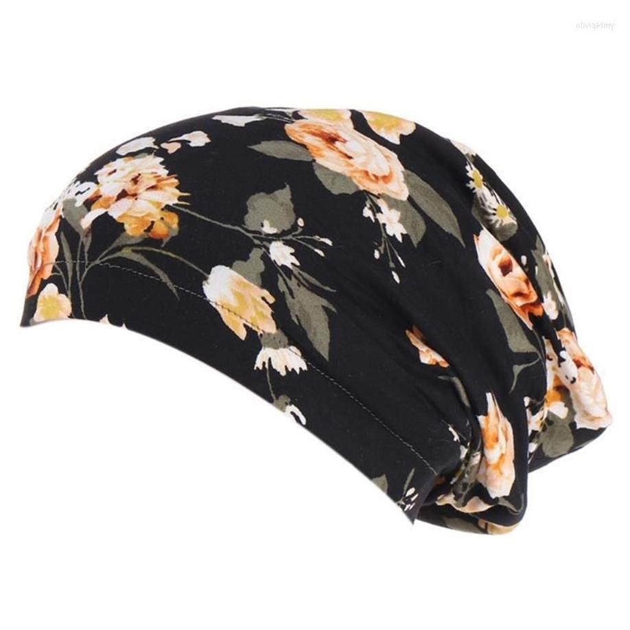 Bonnet Crâne Casquettes Q1QA Satin Doublé Sommeil Cap Imprimé Double Couche Slouchy Bonnet Bonnet Cheveux Slap Chapeau Oliv22339x