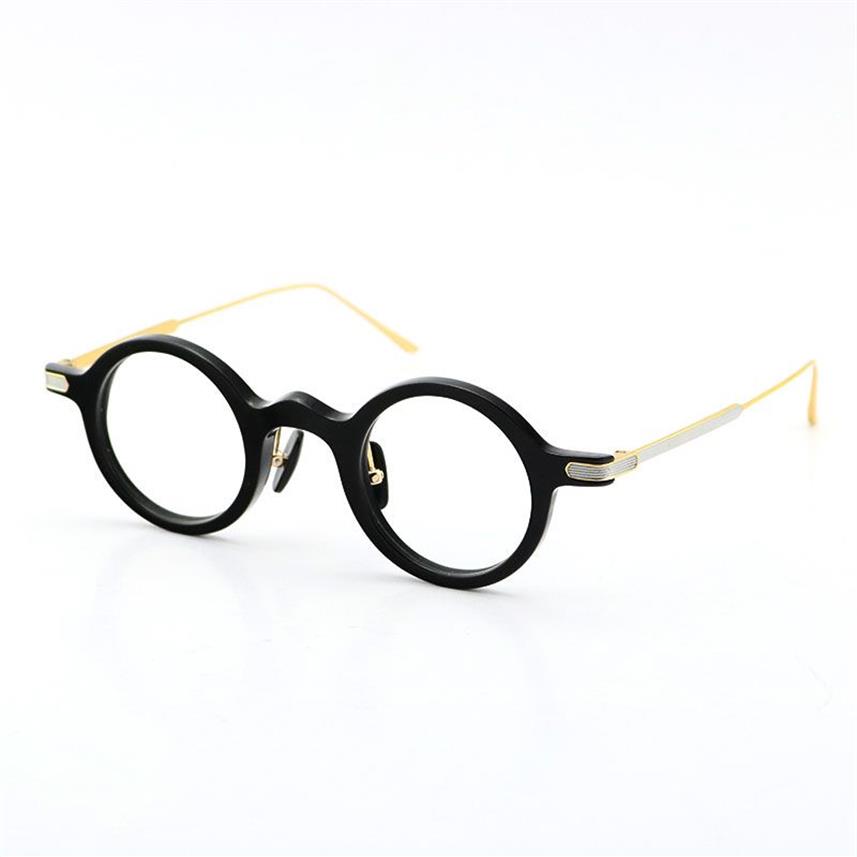 Nieuwe Originele Bloemen Buffelhoorn Frames Designer Verziend Brillen Ronde Brillen Titanium Bijziend Brillen Ronde Vintage248l