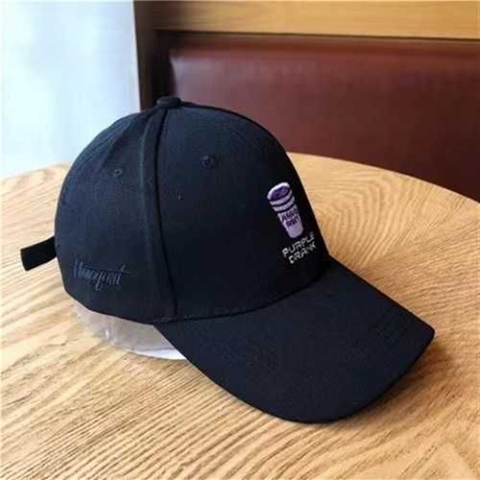 Gorras de bola Marca bordada Púrpura Bebió Sombrero de papá para mujeres Taza de algodón ajustable Gorra de béisbol Hip Hop Verano K Pop Snapback Hat Me257h