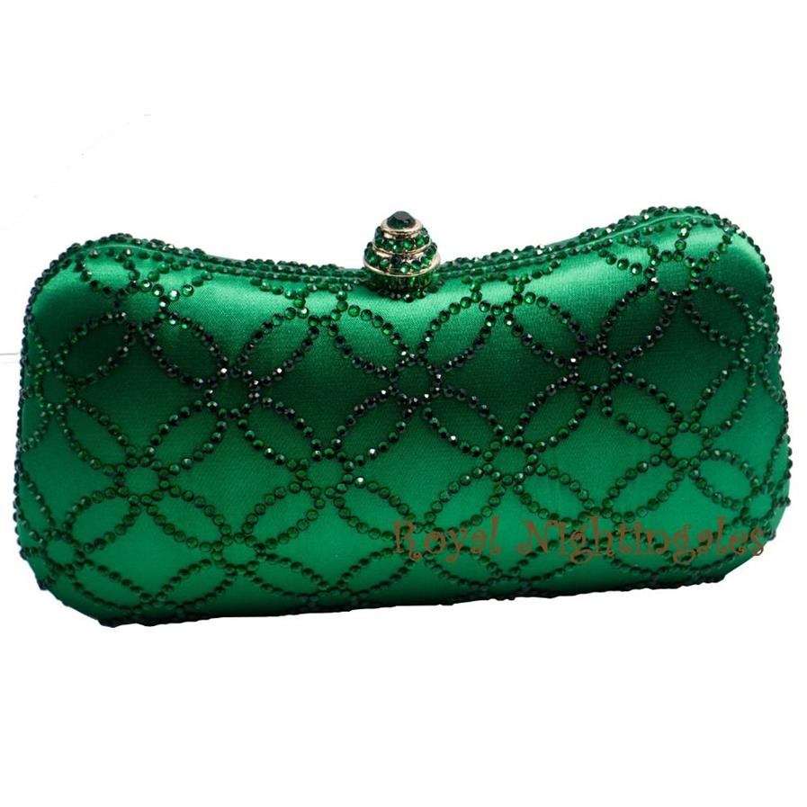 Flor inteira esmeralda verde escuro strass cristal embreagem sacos de noite para festa de casamento das mulheres bolsa de cristal nupcial e box286f