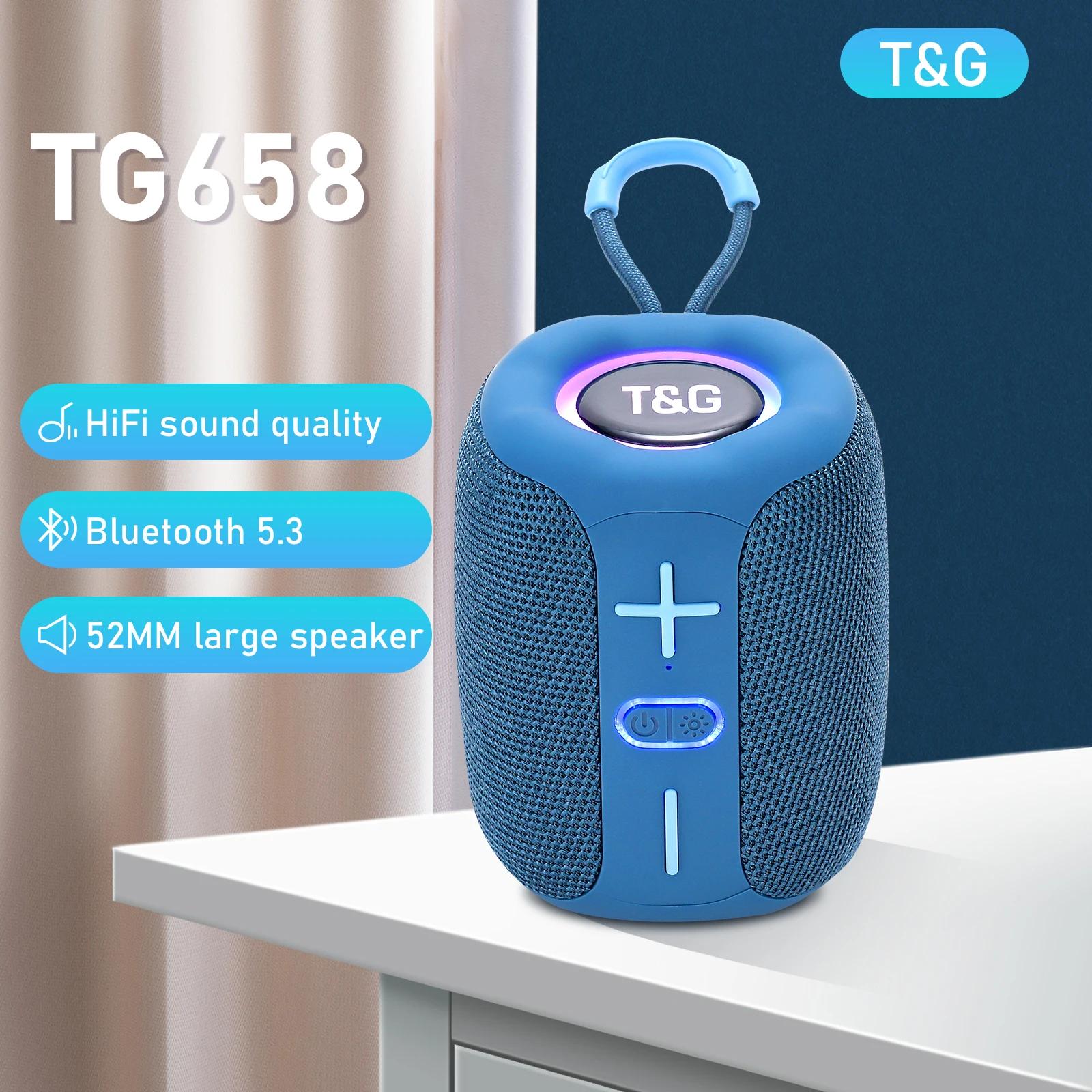 TG658 PORTABLE Bluetooth -högtalare Trådlös subwoofer -kolumn Mini Bass FM TF BT Musik Spela för Android iOS Smart Phone PC Laptop