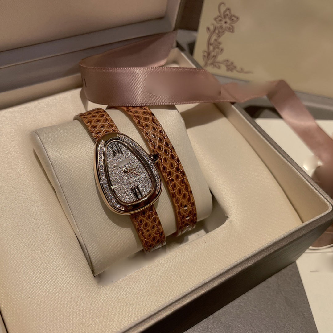Women's Watch Fashionable and Elegant Animal Shape Design Diamond Watches Waterproof Strap Two Rings of Belt