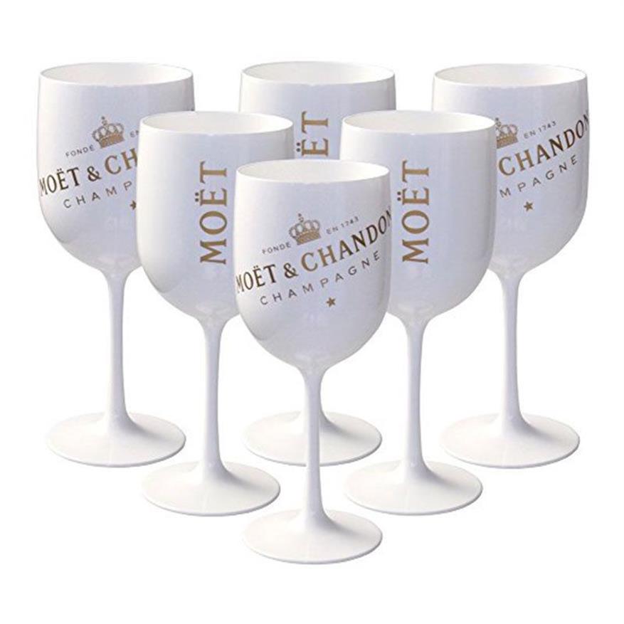 Moet Chandon Ice Imperial White Acrylic Goblet Glass Classic Wine Glass for Home Bar Party Cup Christmas Gift Champagne Glass LJ299C