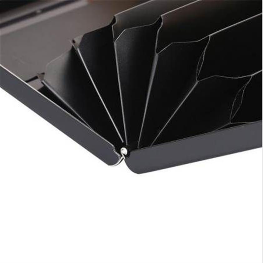 新しいKlsyanyo Black Stainless Steel Metal Case Box Men Mens Business Credit Card Case Cover Coin Wallet259H