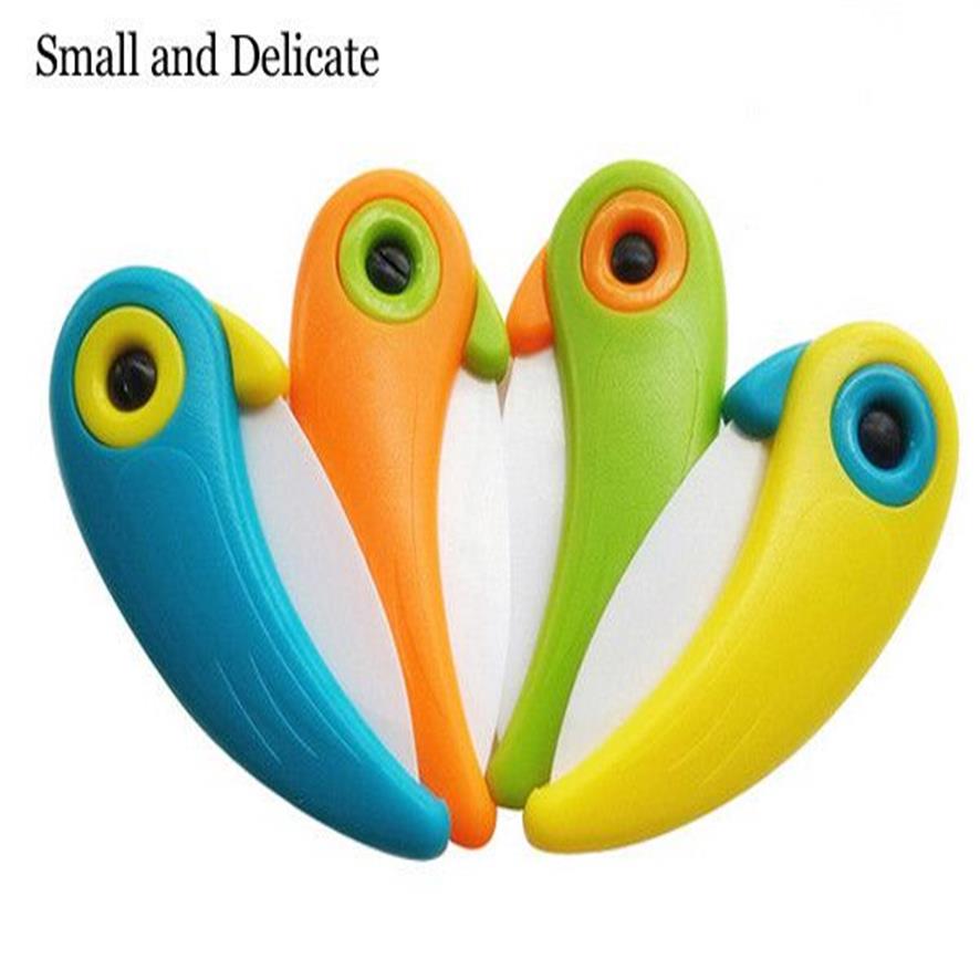 Mini oiseau en céramique LNIFE poche pliante oiseau LNIFE fruits Paring LNIFE en céramique avec poignée ABS colorée outils de cuisine Gadget287s