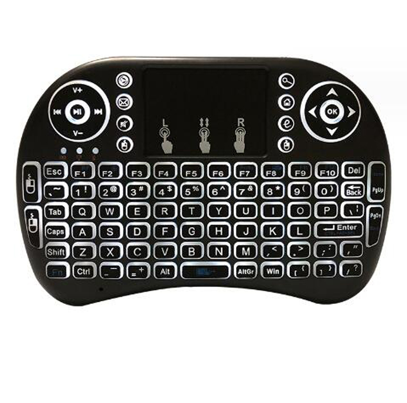 RII i8 Backlit Air Mouse Mini Keyboard مع لوحة التحكم اللاسلكية اللمسة اللمسات لبرنامج Android Smart TV Box MXQ M8S X96 T95 X92 HTPC PS3