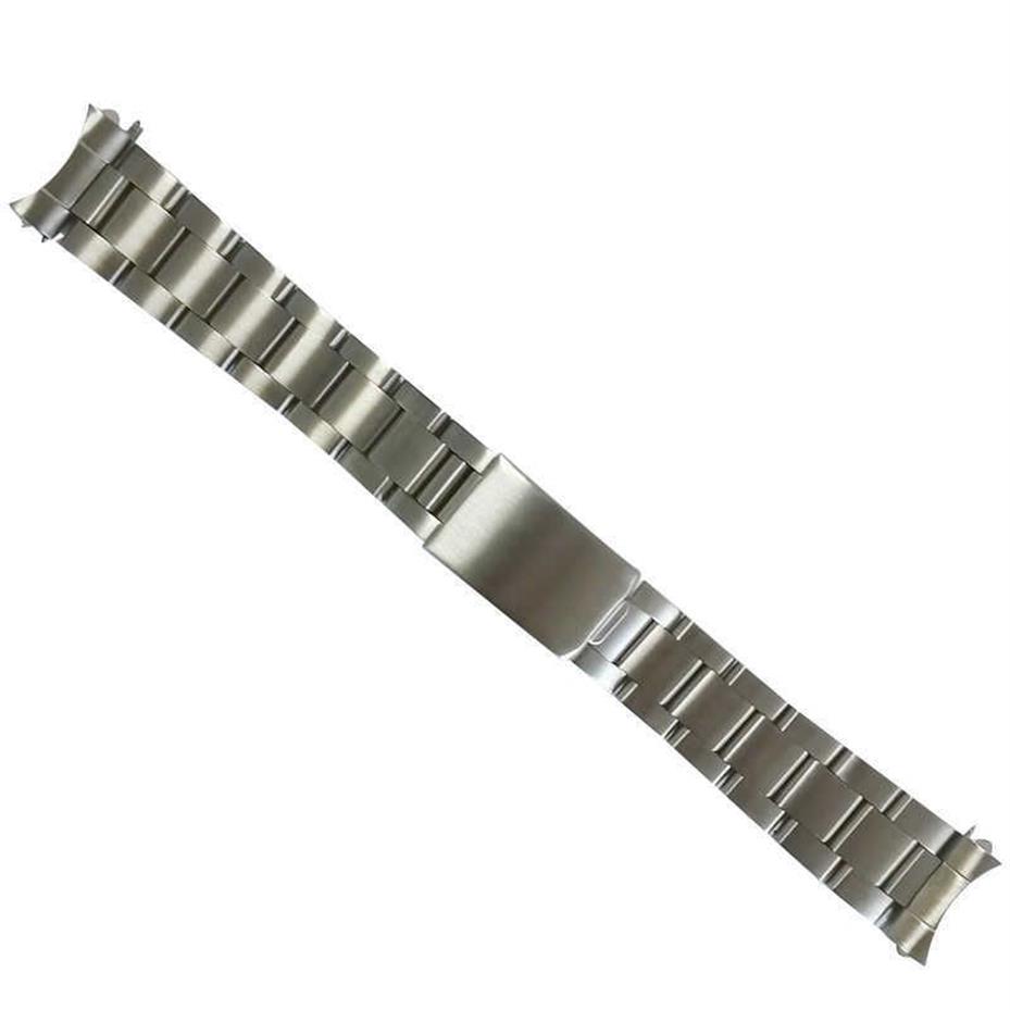 Cinturini orologi 316L Solid Brush Acciaio inossidabile 18mm 19mm 20mm Argento Oyster Curved End Dive Watch Strap Band Bracciale adatto ROX Wa227P