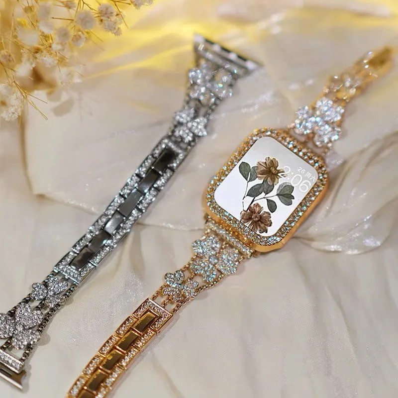 Cinturino di marca di lusso cinturino orologio Apple 49mm 38mm 40mm 41mm 42 44mm 45mm cinturino orologio iwatch 8 7 6 5 4 SE Ultra 2 ultra9 cinturino da polso Diamond Galaxy 20 22mm