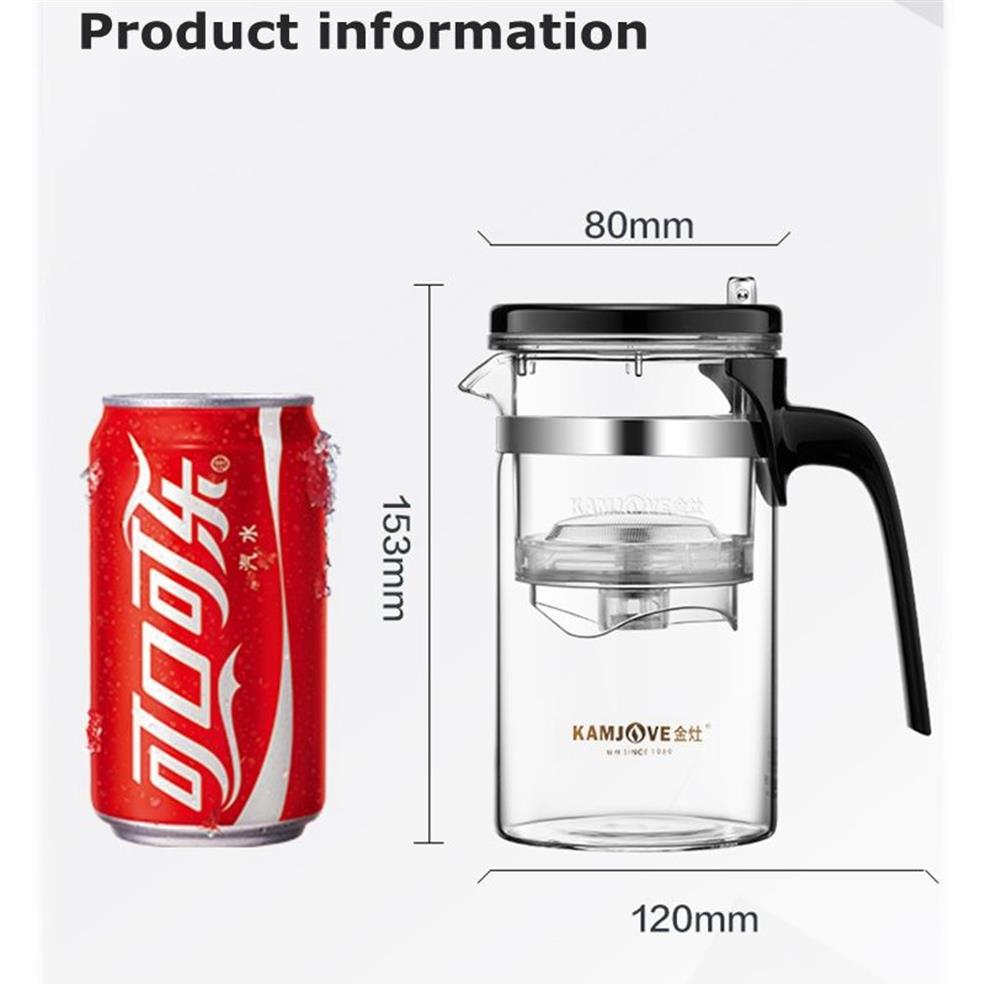Kamjove-tetera desmontable y lavable, taza elegante de calidad, juego de té y tetera resistente al calor, taza delicada, tetera artística 278h