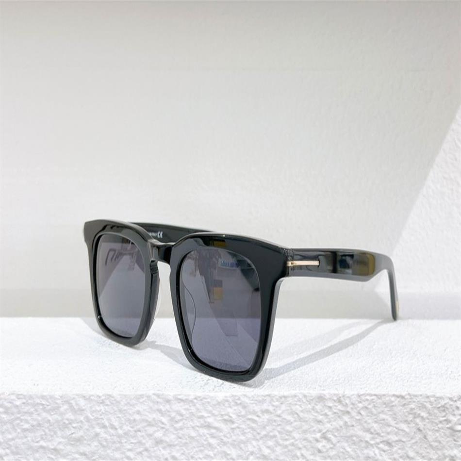 Dax parlak siyah gri kare güneş gözlüğü 0751 Sunnies Moda Güneş Gözlükleri Erkekler İçin Occhiali da Sole Firmati UV400 Koruma Gözü 226Q
