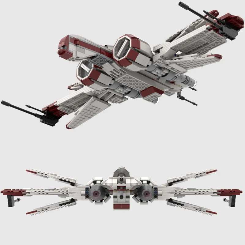 Fordonsleksaker MOC Arc-170 Star Fighter Assembled MOC V-Wing Reconnaissance Aircraft Super Aircraft Star Fighter Block Assembled Block Gift Toyl231114