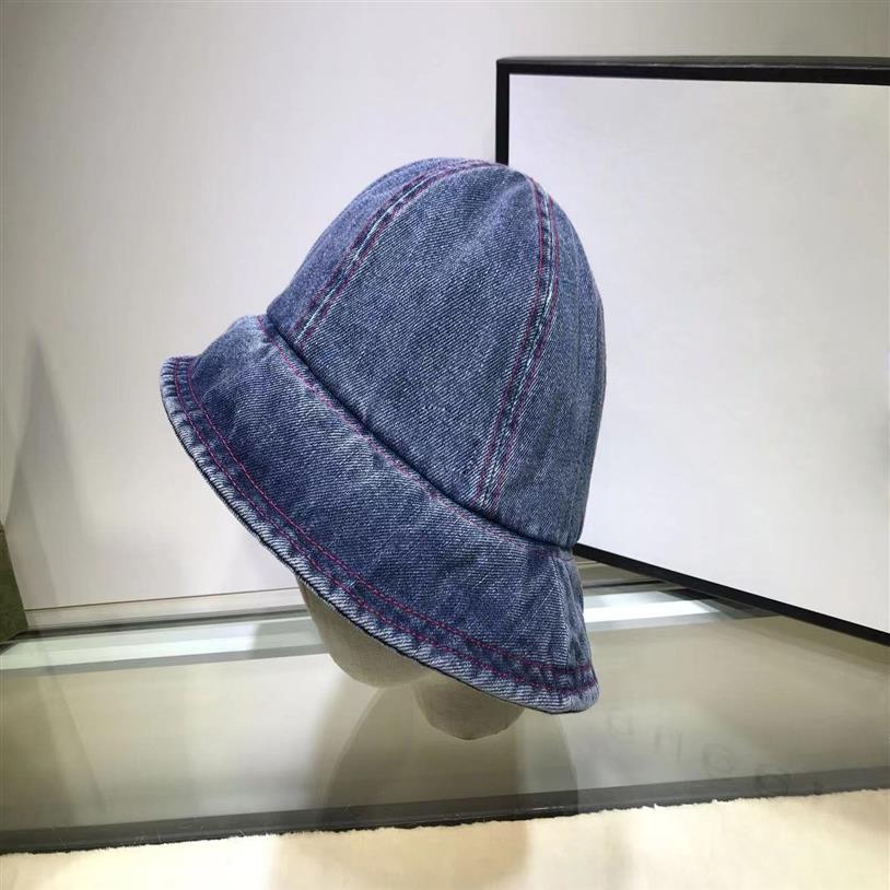 Cappelli a tesa larga da donna con secchielli da donna firmati alla moda da uomo in denim solido metallizzato cappello247a