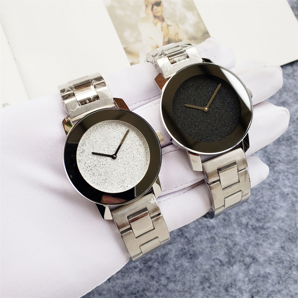 Fashion Full Brand Wrist Watches Women Girl 36mm Dial Stainless Steel Metal Band Quartz With Logo Luxury AAA Clock MV 13