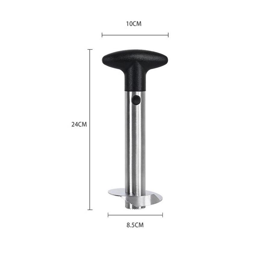 Descascador de abacaxi em aço inoxidável Fácil de usar Acessórios Fatiadores de abacaxi Frutas LNIFE Corer Slicer Ferramentas de cozinha 2011247M