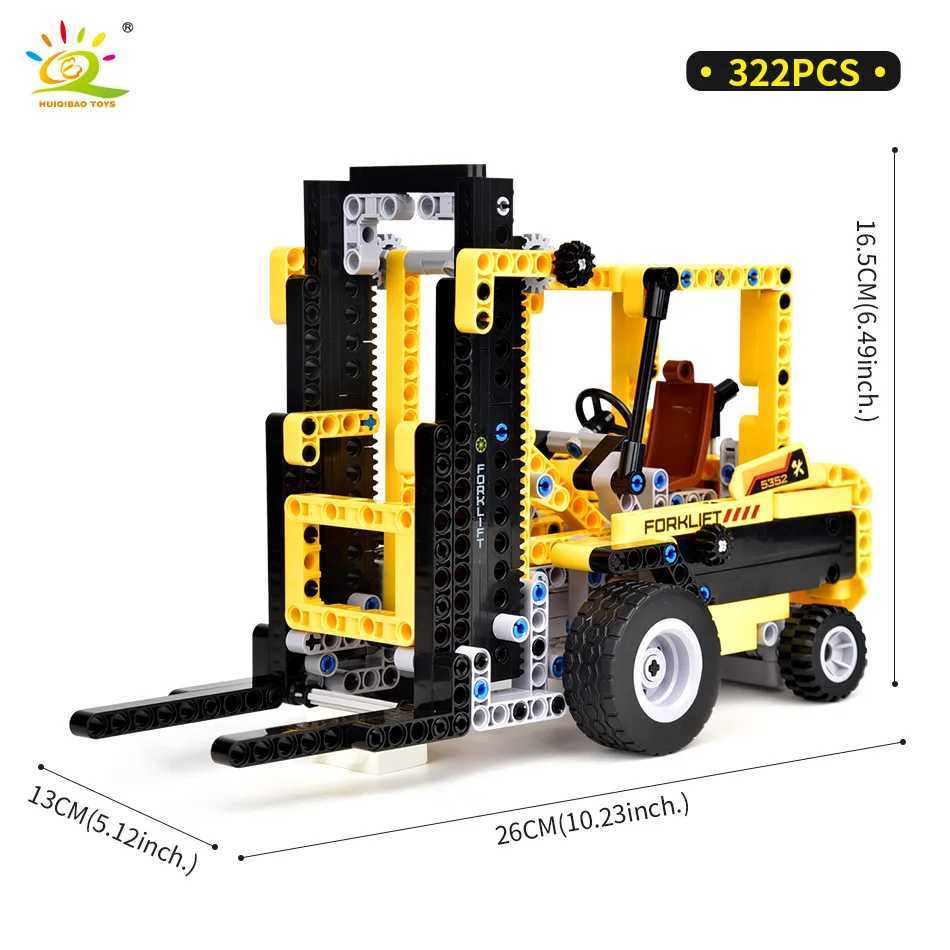 Jouets de véhicules HUIQIBAO ingénierie camion technologie bloc de Construction ville Construction jouet pour enfants garçon adultes pelle Bulldozer grue voiture BrickL231114