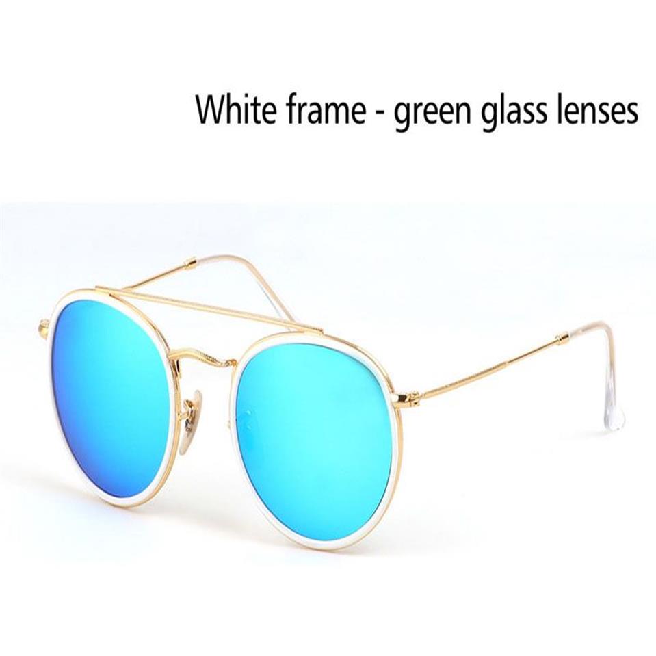 Lunettes de soleil de style de la plus haute qualité pour hommes femmes monture en alliage lentille en verre miroir double pont lunettes rétro avec boîte et 310b