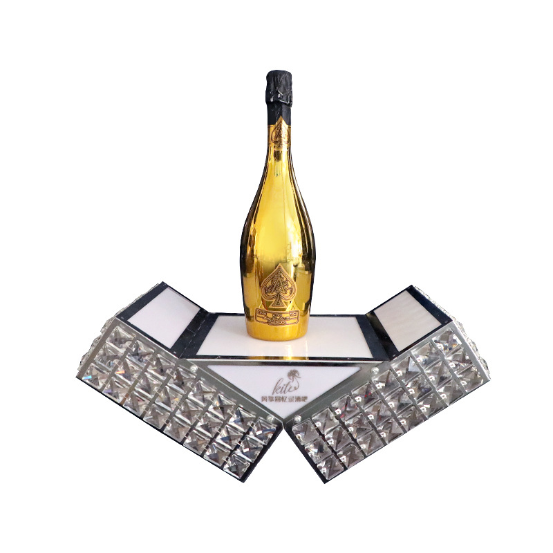 Bar Nightclub Metal Castle LED Light Base Whisky Wine Champagne Display Carrier Holder Bottle Presenter Glorifier med laser