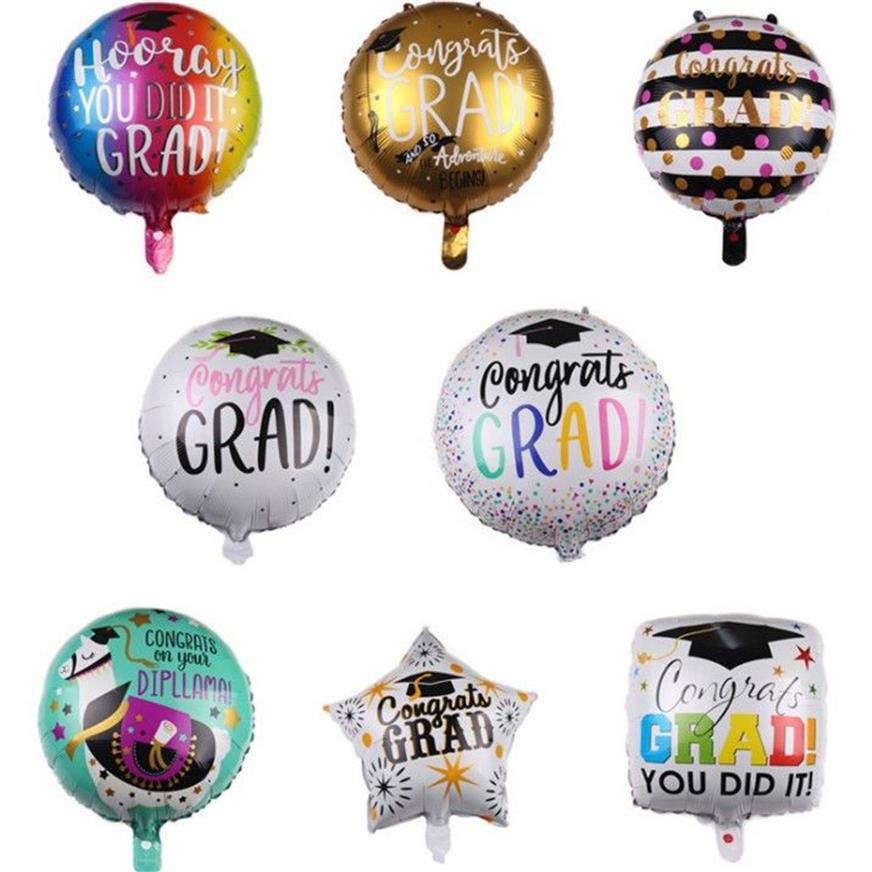 18 Complimenti Palloncini Laurea Decorazione Festa di Laurea Palloncino Foil Regalo Laurea Globos Ritorno a Scuola Decorazioni Compleanno 228d