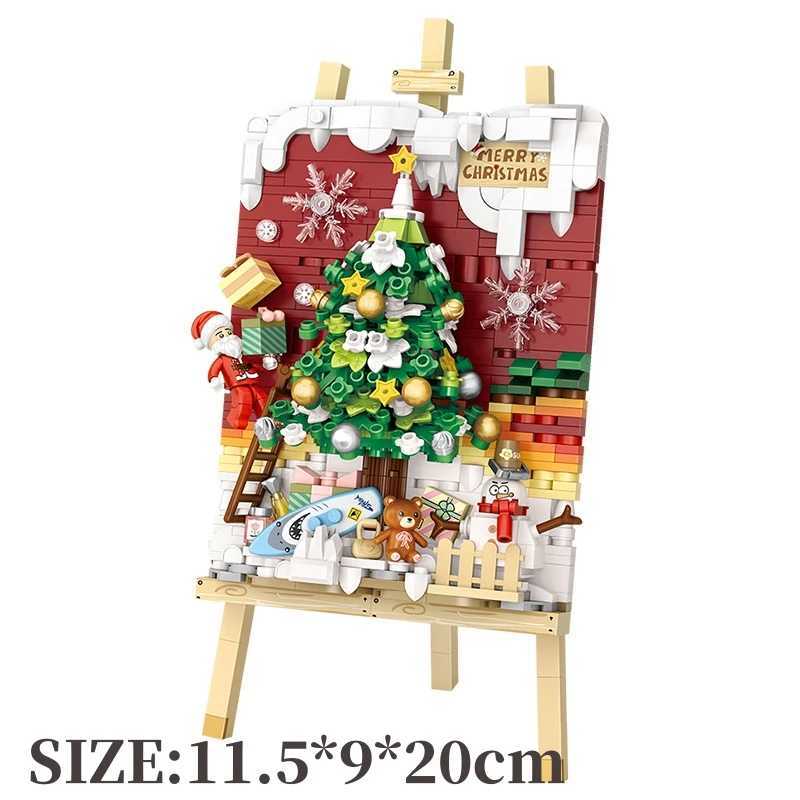 Véhicule Jouets Arbre de Noël stéréographe peinture blocs de construction pour enfants puzzle assemblage de jouets pour les cadeaux de la Fête du Printemps pour enfantsL231114