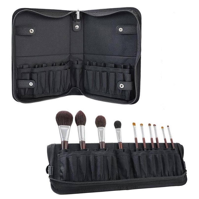 Kosmetiktaschen Koffer 29 Slots tragbarer Leder -Make -up -Bürstenhalter für Frauen Heimreiseversorgungen Künstler Zipper Bag2536