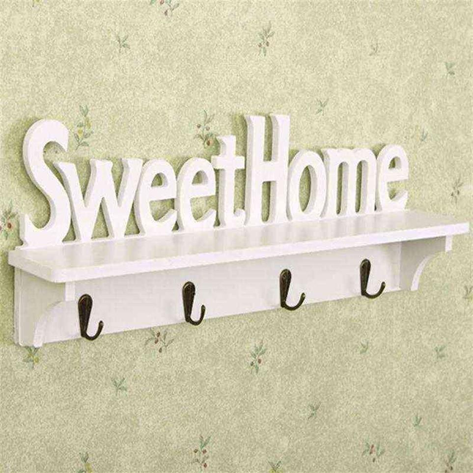 Sweet Home Appendiabiti da parete porta appendiabiti appendiabiti, cappelli, vestiti, chiave, bianco 211102334H