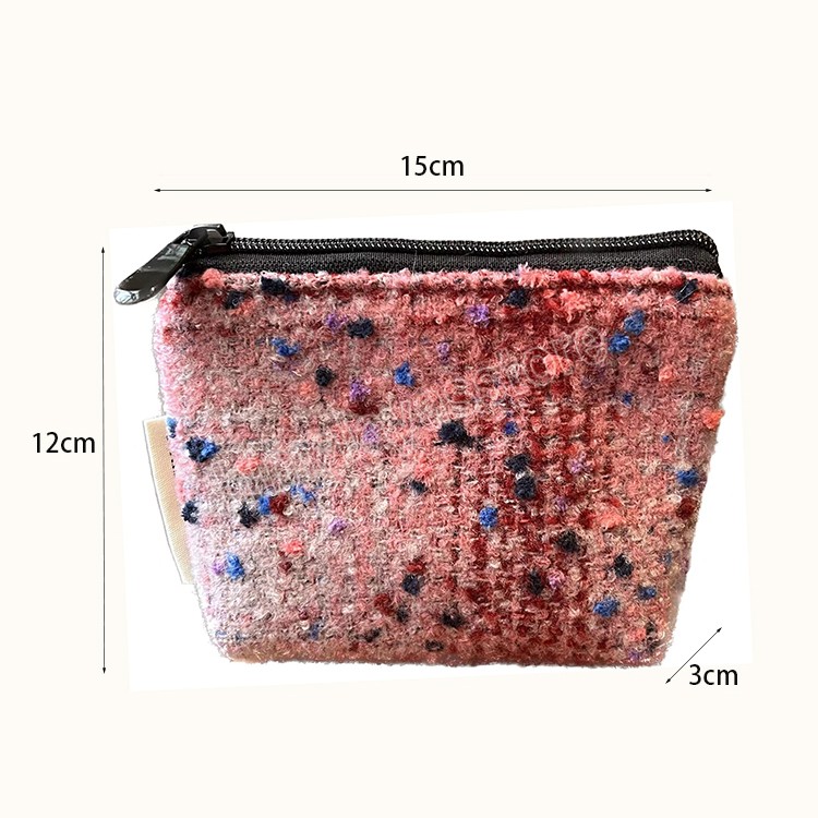 Vintage Woolen Women's Cosmetic Bag Luxury Design Kvinnliga reseförvaringspåsar Makeup Case Portable Ladies Clutch Purse Handväskor