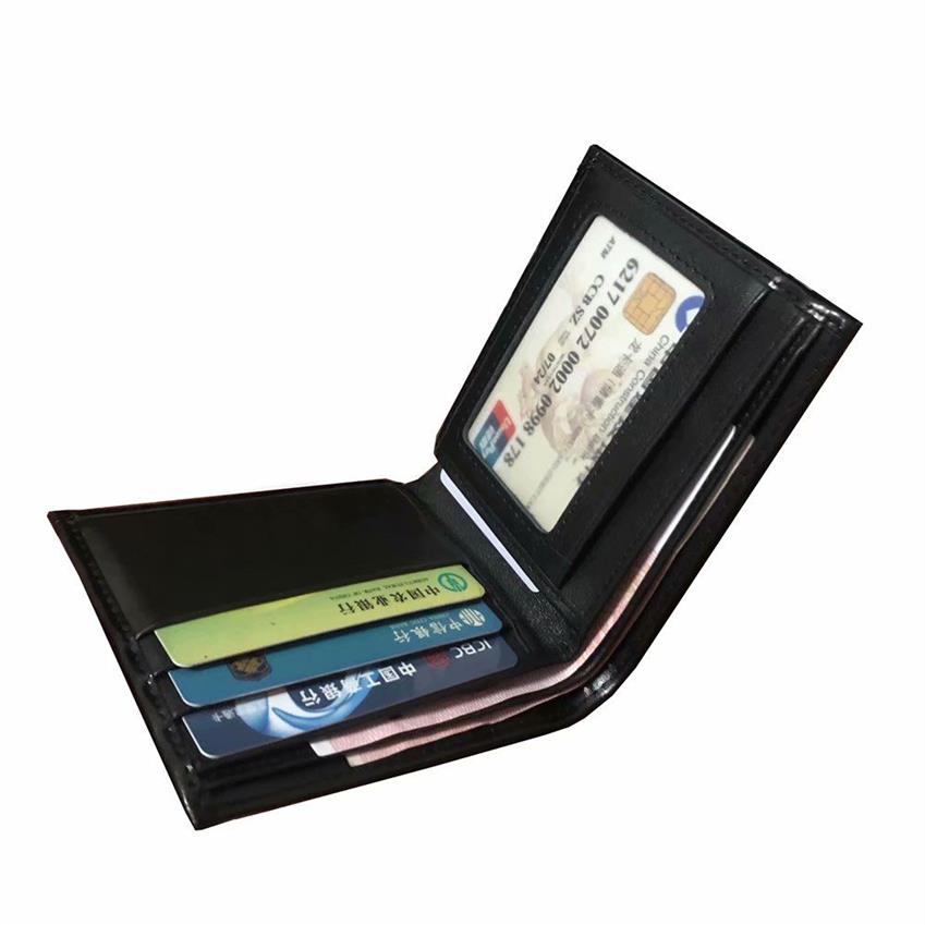Mensaje de cuero Menses cortas de lujo billetera de cartera negra con tarjeta de regalo de la tarjeta de regalo billeteras de moda clásica253c