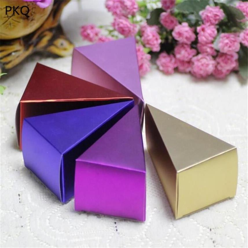 Cadeau cadeau carton créatif papier gâteau boîte triangle artisanat emballage bricolage décoration à la main carton pour mariage supply287o