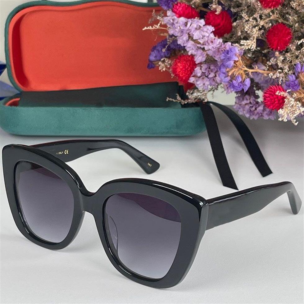 Occhiali da sole firmati 0327S moda donna classica forma cat-eye montatura occhiali da viaggio le vacanze fogli realizzare aste con lette in metallo257g
