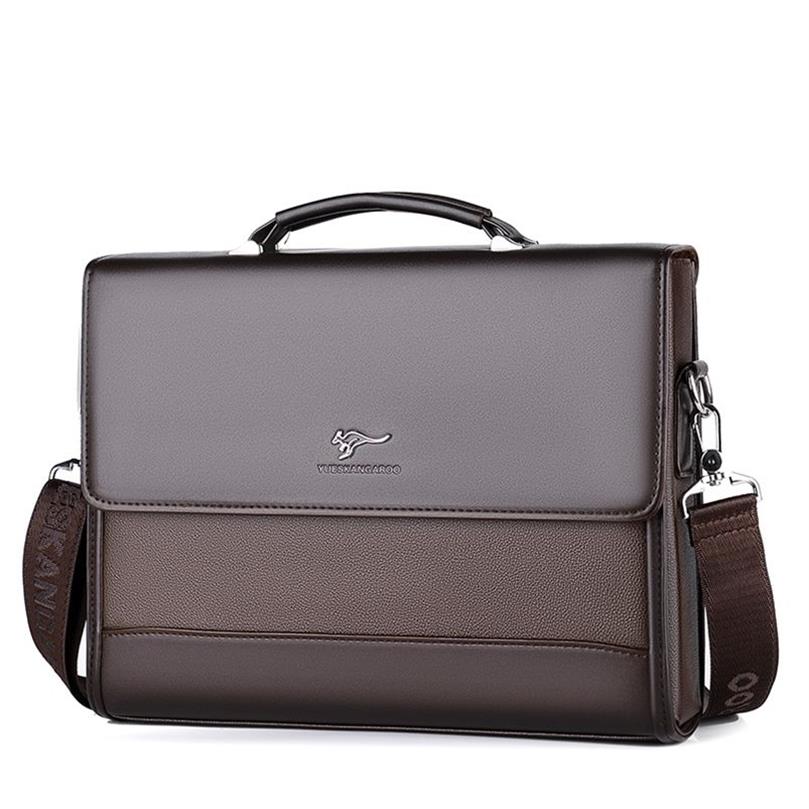Kolejki Męskie torebki Pu skórzana męska taczka na torba biznesowa dla mężczyzn marki torby laptopa organizator Docume314i