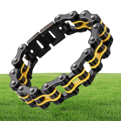 16mm Nero Verde Arancione Oro Blu Motore Bicicletta Lucidatura r Bracciale in acciaio inossidabile 316L Bracciale da uomo Bangle Jewelry6288553