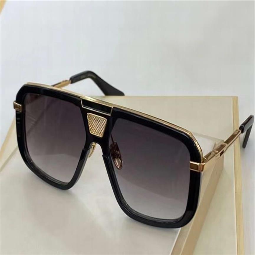 Schwarzgoldener Rahmen, grau schattiertes Schild, Sonnenbrille 400, Sonnenbrille, Herren-Mode-Sonnenbrille, Top-Qualität mit Box230B