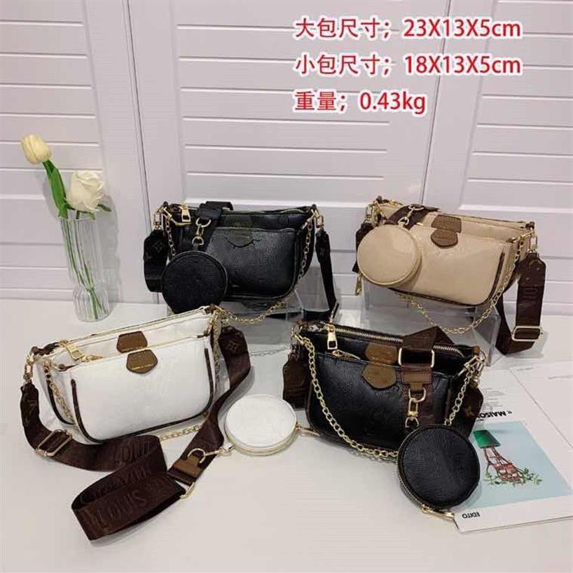 Marca Conjunto Pochette Acessórios Bola Bola Bola Couro Flores de Faixa de Moda Feminina Bolsa Crossbody Bag Ladies Bolsas de bolsa281s