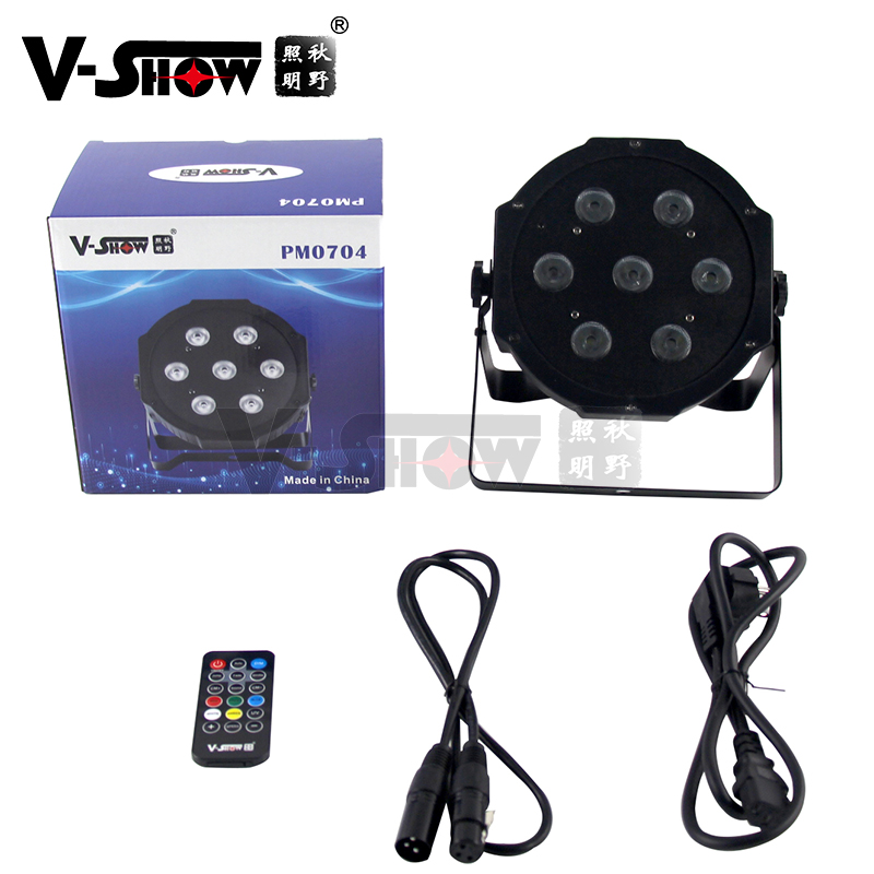 V-show mini uygun düz LED par 7*10W rgbw 4in1