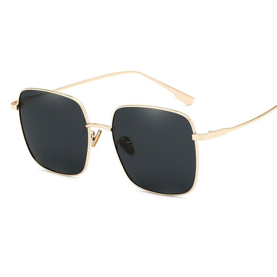 Gafas de sol polarizadas de moda Hombres Mujeres Marco de metal dorado Gafas de sol para conducir Diseño de marca Gafas cuadradas UV400 con caja FML234B