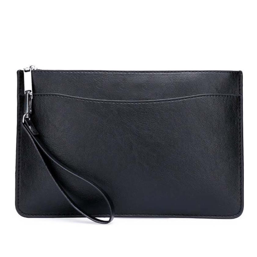 Fashionabla mäns rutiga väska högkvalitativa PU -läderhandväska stor kapacitet kuvert Bagss Casual Clutch Men's Clutchs S224A