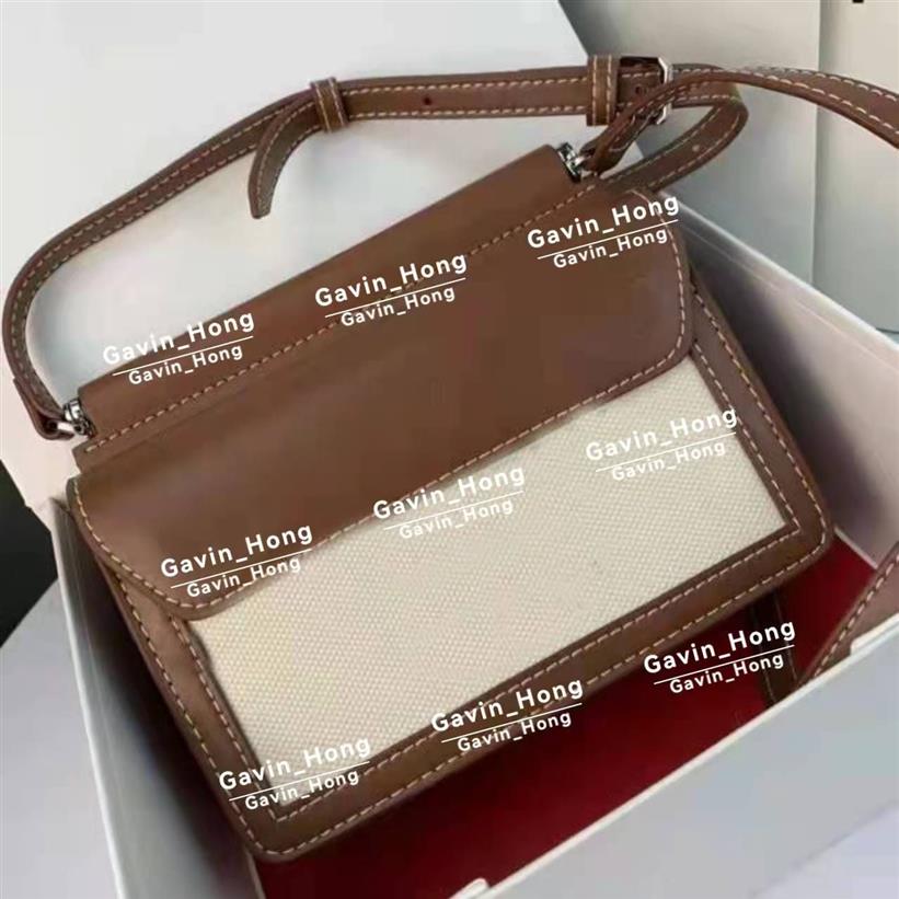 High Quality Lady Shoulder bags Cowhide with Canvas handbag Women 19cm small Crossbody bag Purse Wallet223B