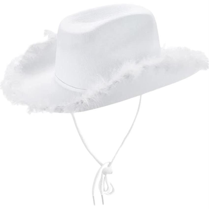 Berretti Cappello Fedora retrò Donna Uomo Feltro Cappelli da cowboy da donna Party Feather Decor Stile occidentale Top Bonnet Cappello cosplay da uomoBerets3053