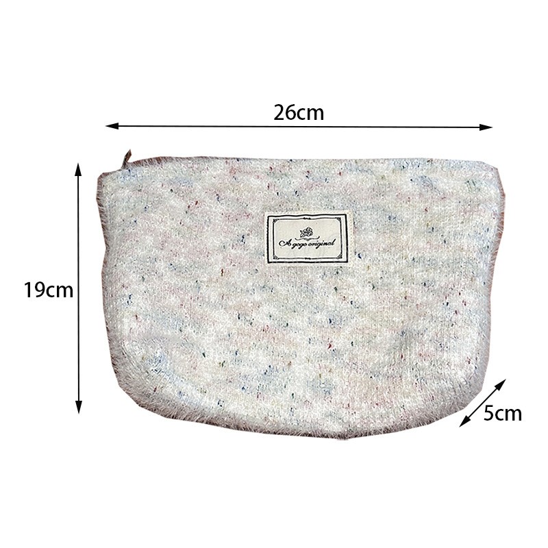 Sacs à cosmétiques en peluche douce pour femmes, sac de rangement Portable et moelleux, étuis de maquillage, pochette chaude mignonne, sacs à main, cadeau de noël