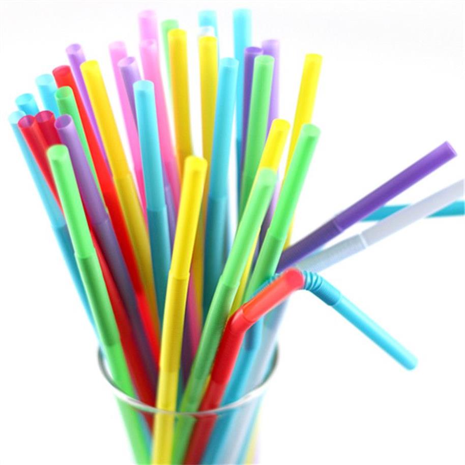 Eco-Friendly Disposable Color Art Straw Drink Juice Fruit Coke Creative Style Straws Environmental Protection Plastic Par228W