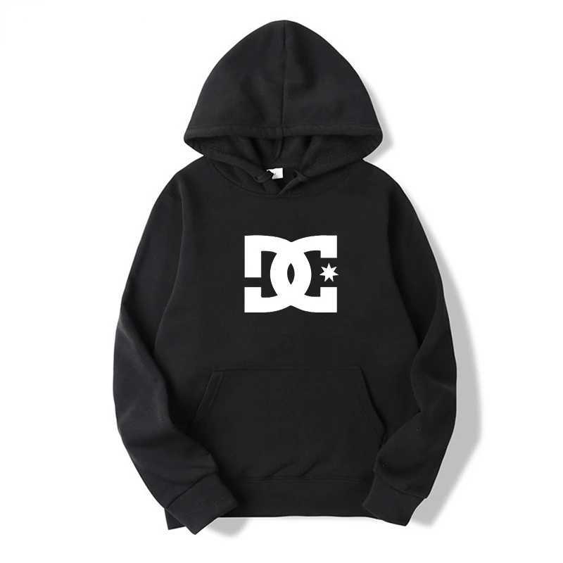 Herrtröjor tröjor DC Letter Men's Hoodie Men's and Women's Fashion Simple Long Sleeve Sweatshirt Autumn and Winter Street trend stora gymhoodiel231113L231113