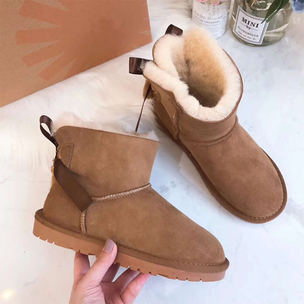 designer Ankle Snow Mini Kids Children Australia Style Genuine Suede Leather Warm Cotton Boots shoes Baby Size 21-35