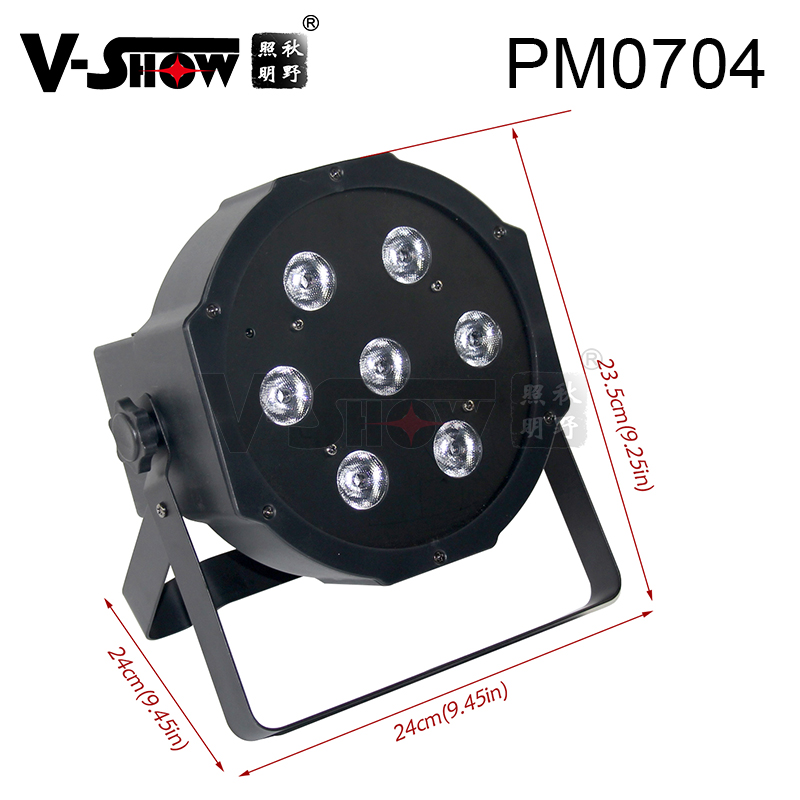 V-show mini uygun düz LED par 7*10W rgbw 4in1