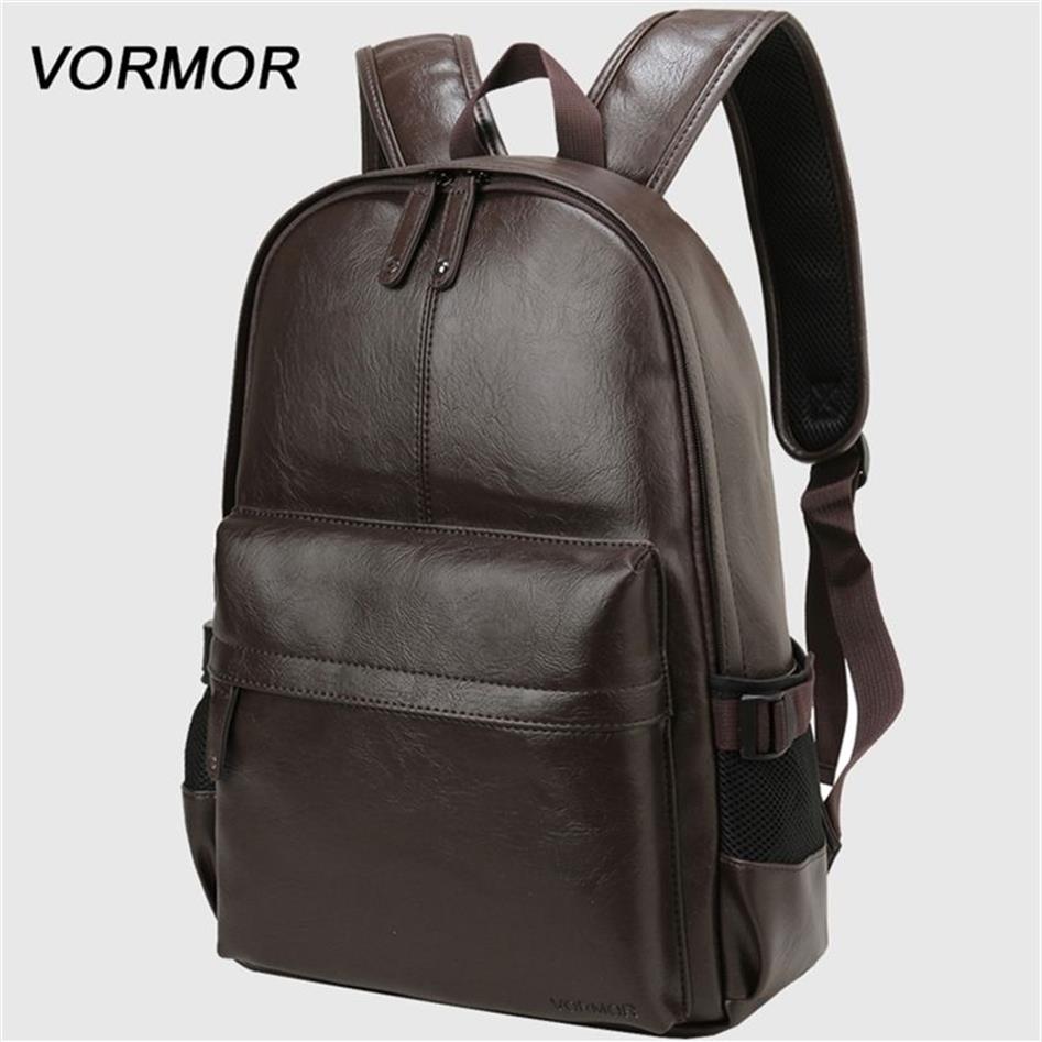 Vormor Brand Waterdicht 14 inch Laptop Backpack Men Lederen rugzakken voor tiener mannen Casual Daypacks Mochila Male 220329254Y